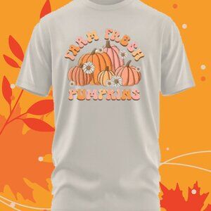 NEW Comfort Colors Large Fall Graphic Tee Pumpkin Print
